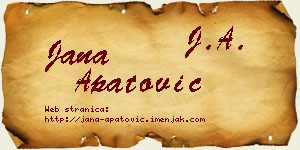Jana Apatović vizit kartica